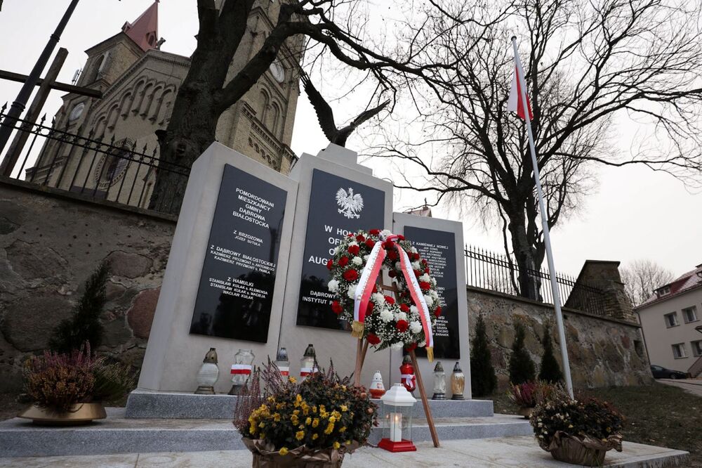 Spotkanie edukacyjne „W hołdzie Ofiarom Obławy Augustowskiej” – Dąbrowa Białostocka, 30 listopada 2023. Fot. Mikołaj Bujak (IPN)