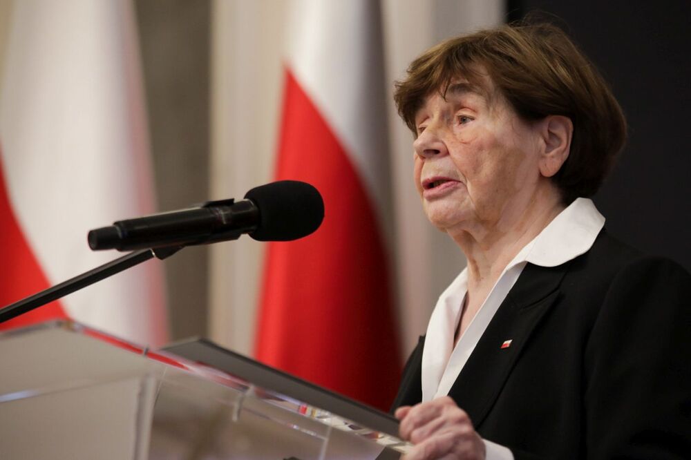 Uroczystości upamiętniające rocznicę urodzin Marszałka Piłsudskiego. Na zdj. Zofia Romaszewska – Warszawa, 4 grudnia 2023. Fot. Mikołaj Bujak (IPN)