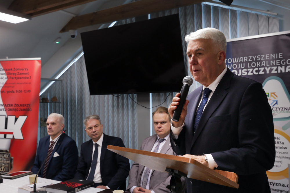 Konferencja naukowa poświęcona niemieckim represjom i zbrodniom na mieszkańcach polskich wsi podczas II wojny światowej – Bondyrz, 6 grudnia 2023. Fot. Mikołaj Bujak (IPN)