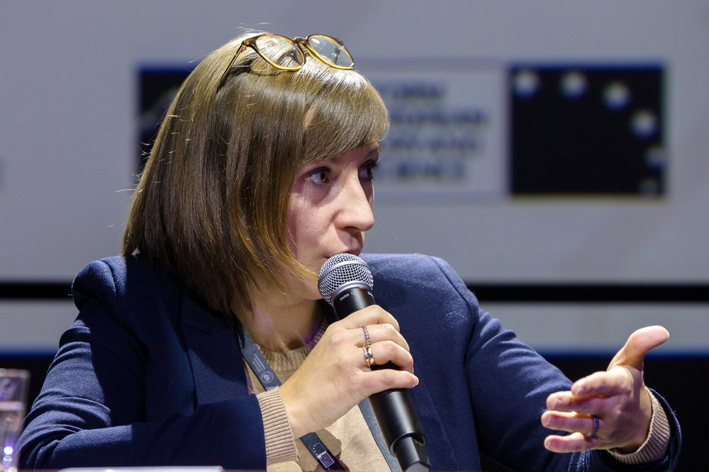 Dyskusja „Sprawiedliwi” podczas zjazdu Platformy Europejskiej Pamięci i Sumienia – Warszawa, 6 grudnia 2023. Fot. Sławek Kasper (IPN)