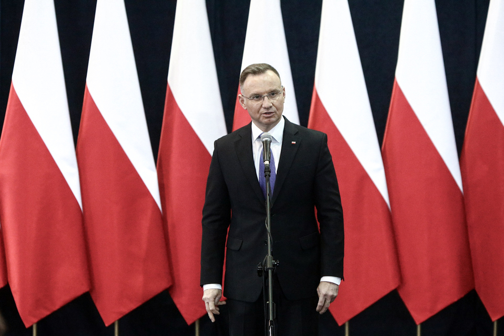Prezydent Andrzej Duda podczas obchodów 150. rocznicy urodzin Wincentego Witosa – Wierzchosławice, 14 stycznia 2024. Fot. Sławek Kasper (IPN)