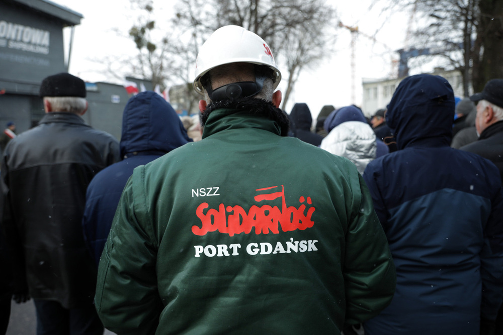 Uroczystość odsłonięcia upamiętnienia Kasy Wzajemnej Pomocy – Gdańsk, 15 stycznia 2024. Fot. Mikołaj Bujak (IPN)