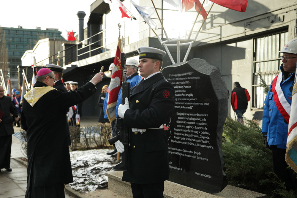 Uroczystość odsłonięcia upamiętnienia Kasy Wzajemnej Pomocy – Gdańsk, 15 stycznia 2024. Fot. Mikołaj Bujak (IPN)