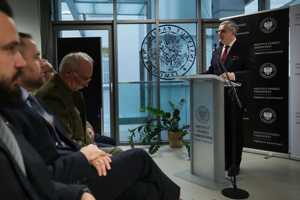 Prezentacja 5 tomu „Encyklopedii Solidarności” w Katowicach. Na zdj. dr Andrzej Sznajder, dyrektor katowickiego oddziału IPN – 18 stycznia 2024. Fot. Mikołaj Bujak (IPN)