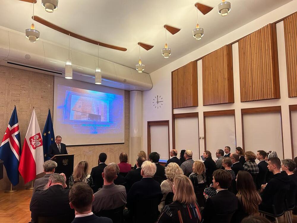 Spotkanie poświęcone rodzinie Ulmów w siedzibie Ambasady RP w Reykjaviku – 28 stycznia 2024. Fot. Marta Golińska (IPN)