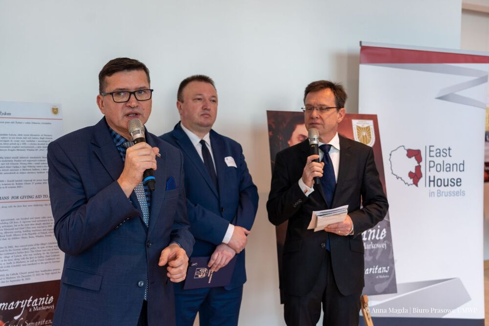 Prezentacja wystawy „Samarytanie z Markowej” w Brukseli – 30 stycznia 2024. Fot. Anna Magda