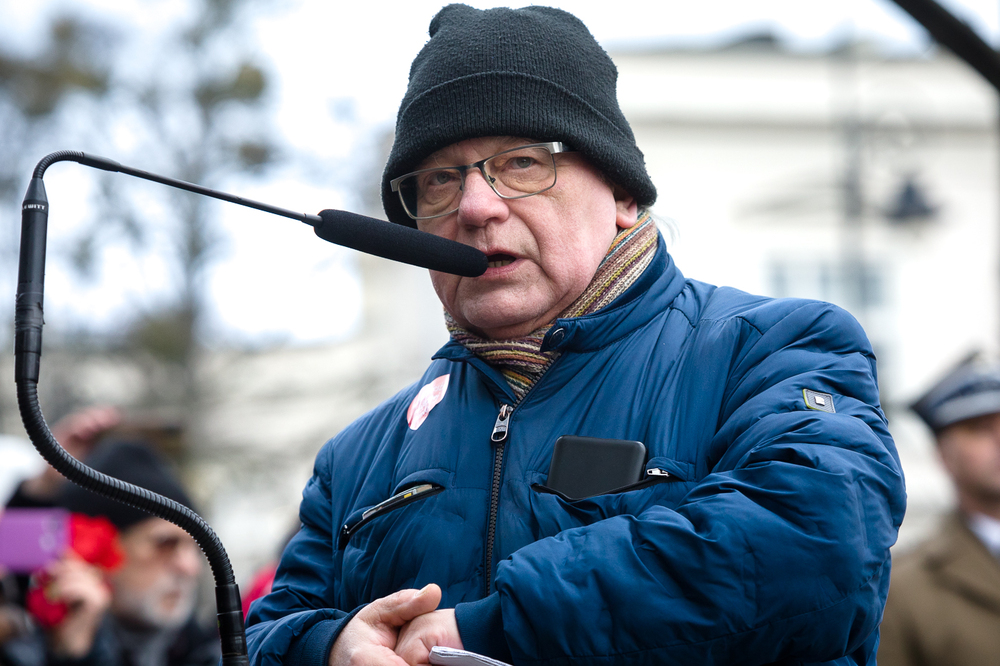 80. rocznica akcji bojowej „Kutschera” – Warszawa, 1 lutego 2024 r. Na zdj. Sławomir Chojecki, syn uczestniczki akcji „Kutschera” Marii Stypułkowskiej-Chojeckiej ps. Kama. Fot. Sławek Kasper (IPN)