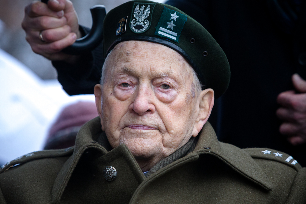 80. rocznica akcji bojowej „Kutschera” – Warszawa, 1 lutego 2024 r. Na zdj. ppłk Zbigniew Rylski ps. Brzoza, ostatni żyjący żołnierz batalionu AK „Parasol”. Fot. Sławek Kasper (IPN)
