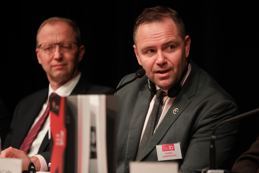 10-lecie powstania Komitetu Pamięci Narodowej w Budapeszcie – 14 lutego 2024 r. Na zdj. prezes IPN dr Karol Nawrocki. Fot. Mikołaj Bujak (IPN)