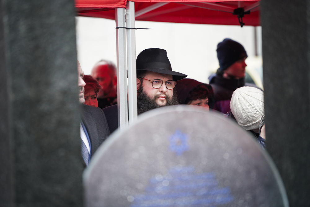 „Macewa Pamięci” – upamiętniliśmy Żydów z Żyrardowa – Żyrardów, 21 lutego 2024. Fot. Mateusz Niegowski (IPN)