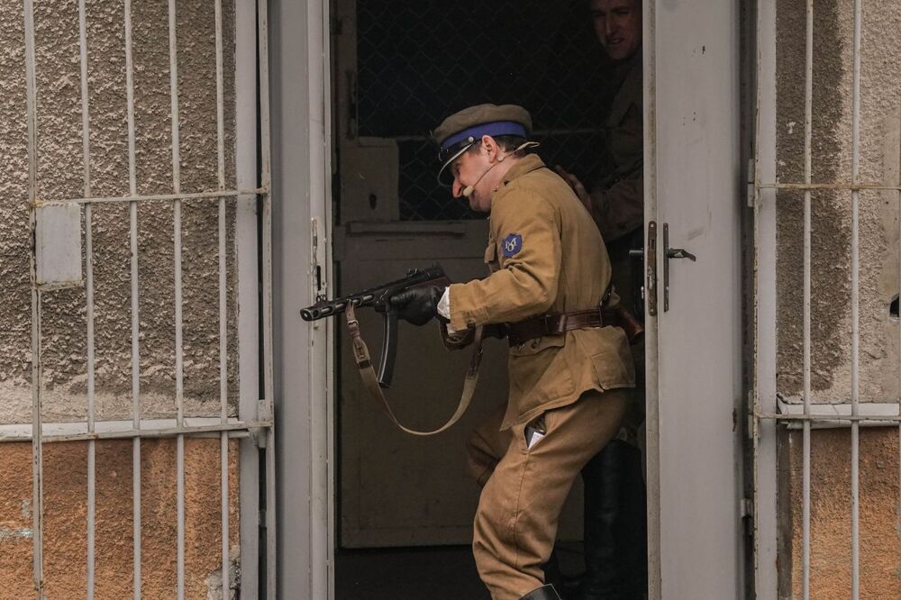 Rekonstrukcja historyczna „Odbicie więźniów z posterunku MO” w Muzeum Żołnierzy Wyklętych i Więźniów Politycznych PRL – Warszawa, 2 marca 2024. Fot. Paweł Ossoliński