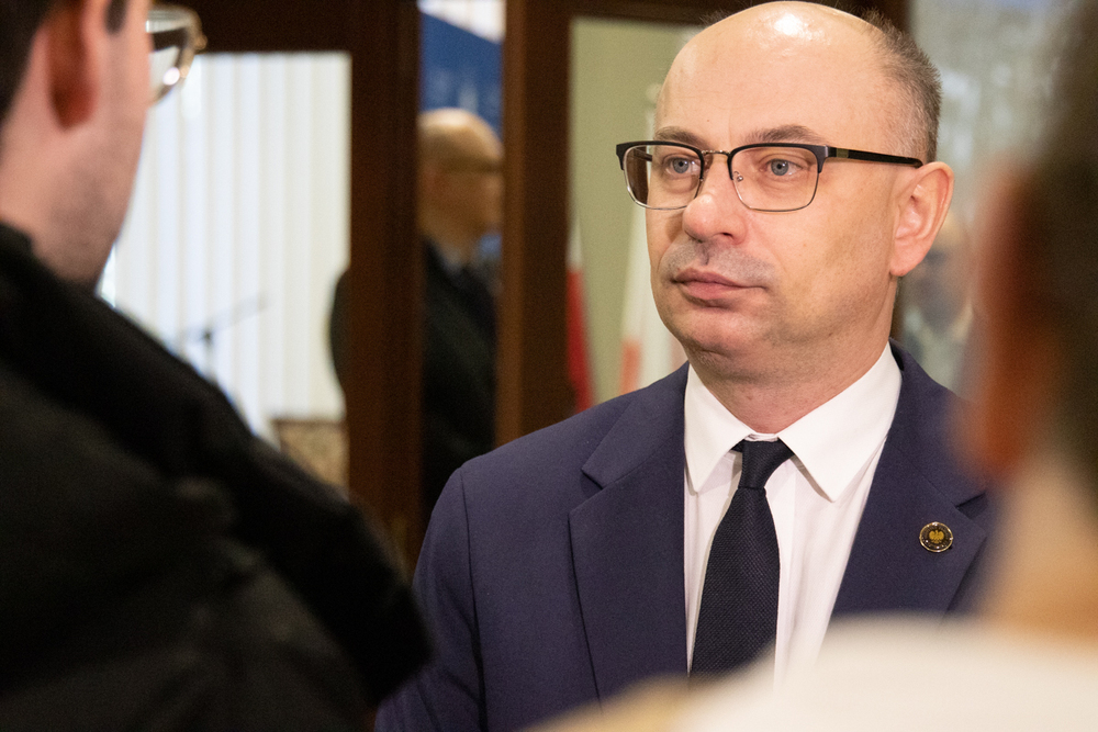 Uroczystość wręczenia Krzyży Wolności i Solidarności – Łódź, 8 marca 2024. Na zdj. zastępca prezesa IPN dr Mateusz Szpytma. Fot. IPN