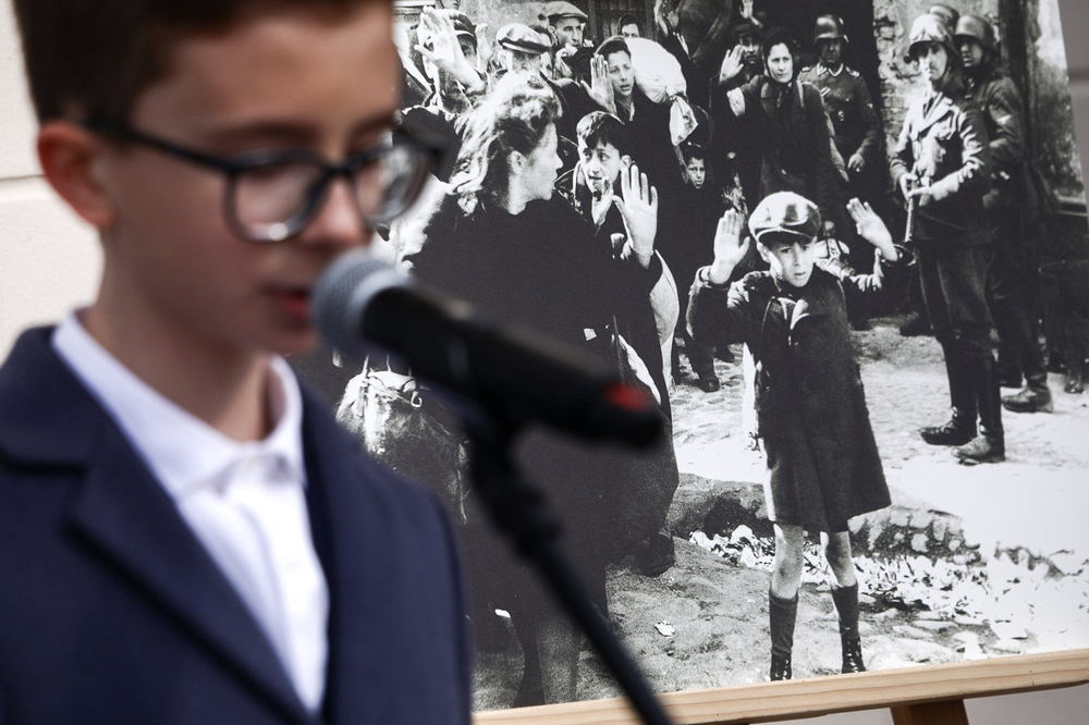 Uroczystość odsłonięcia Macewy Pamięci – Łowicz, 21 marca 2024. Fot. Sławek Kasper (IPN)