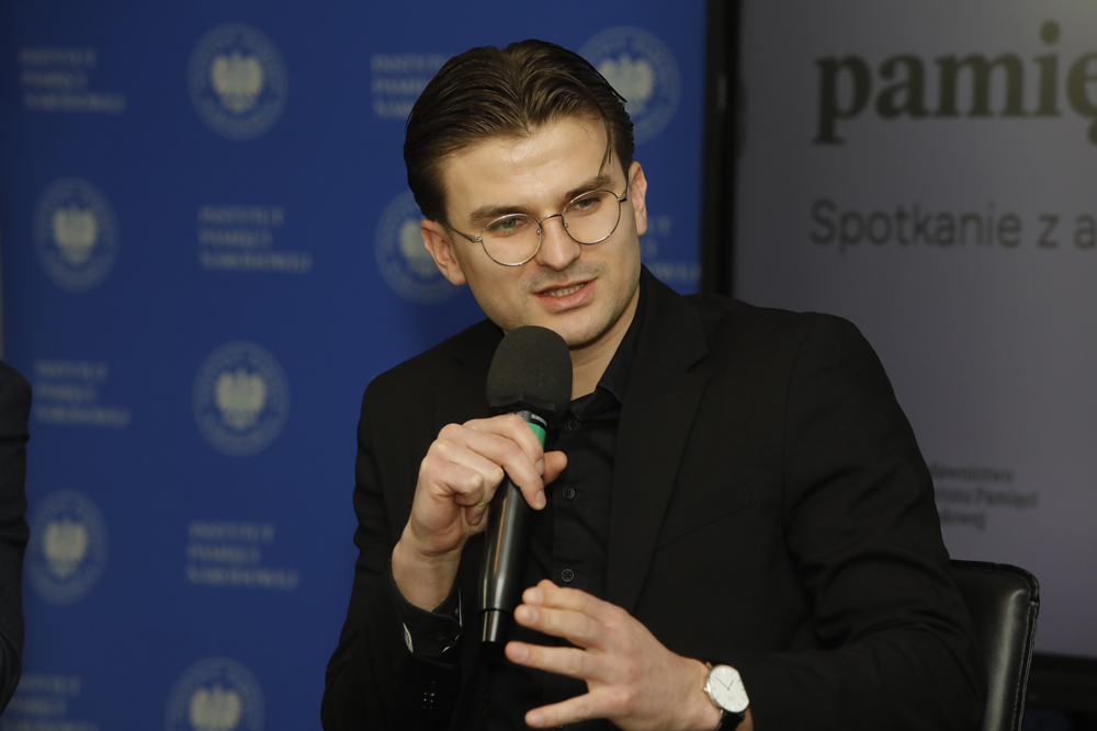 Spotkanie z cyklu „Książki pełne historii” – Warszawa, 27 marca 2024. Na zdj. Mikołaj Bujak. Fot. Piotr Życieński (IPN)