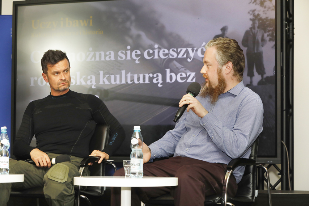 Spotkanie „Czy można się cieszyć rosyjską kulturą bez polityki?” z cyklu „Uczy i bawi. Kultura popularna i historia” – Warszawa, 5 kwietnia 2024. Fot. Piotr Życieński (IPN)