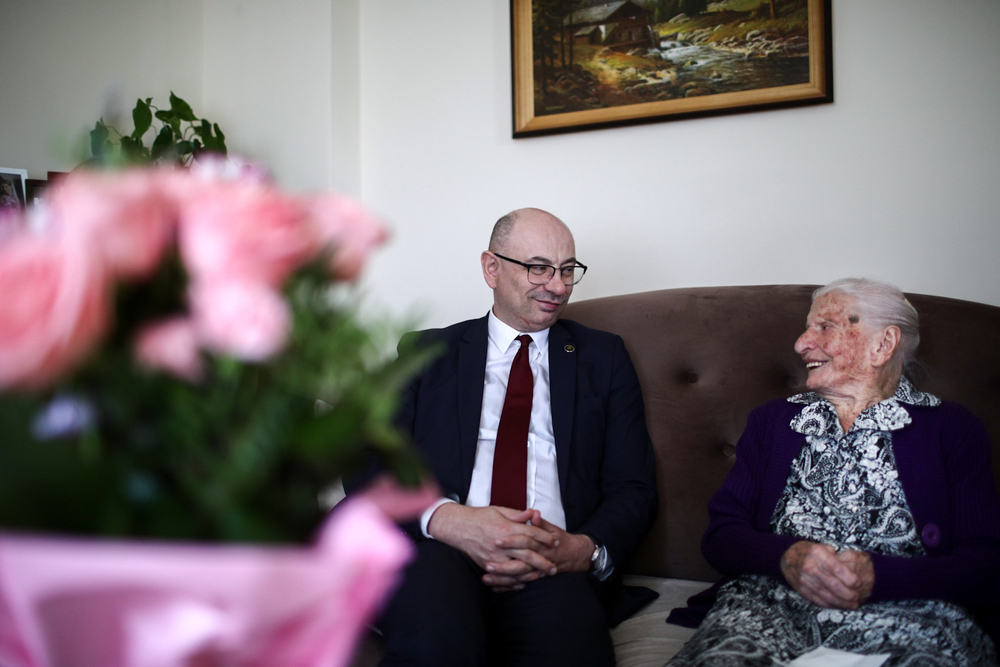 97. urodziny Weroniki Bar, ratującej Żydów podczas II wojny światowej – Markowa, 17 kwietnia 2024 r. Fot. Sławek Kasper (IPN)