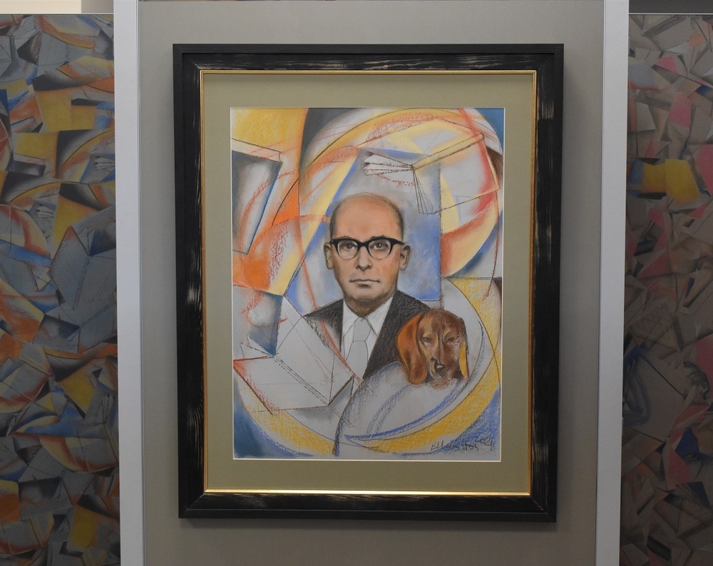 Mieczysław Grydzewski w obrazie autorstwa Barbary Kaczmarowskiej-Hamilton. Ekspozycja wystawy IPN „Londyn żywy” w Centrum Edukacyjnym „Przystanek Historia” IPN w Kielcach, 2023 r. Fot. Dariusz Skrzyniarz (IPN)