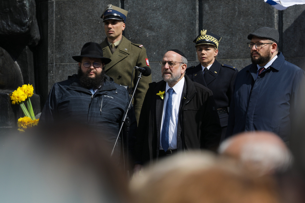 81. rocznica powstania w getcie warszawskim – Warszawa, 19 kwietnia 2024. Na zdj. Naczelny Rabin Polski Michael Schudrich. Fot. Mikołaj Bujak (IPN)