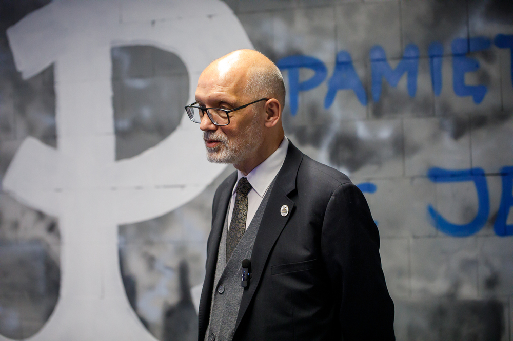 Debata o zmianach w podstawie programowej nauczania historii. Na zdj. prof. Andrzej Nowak – Warszawa, 7 maja 2024. Fot. Sławek Kasper (IPN)