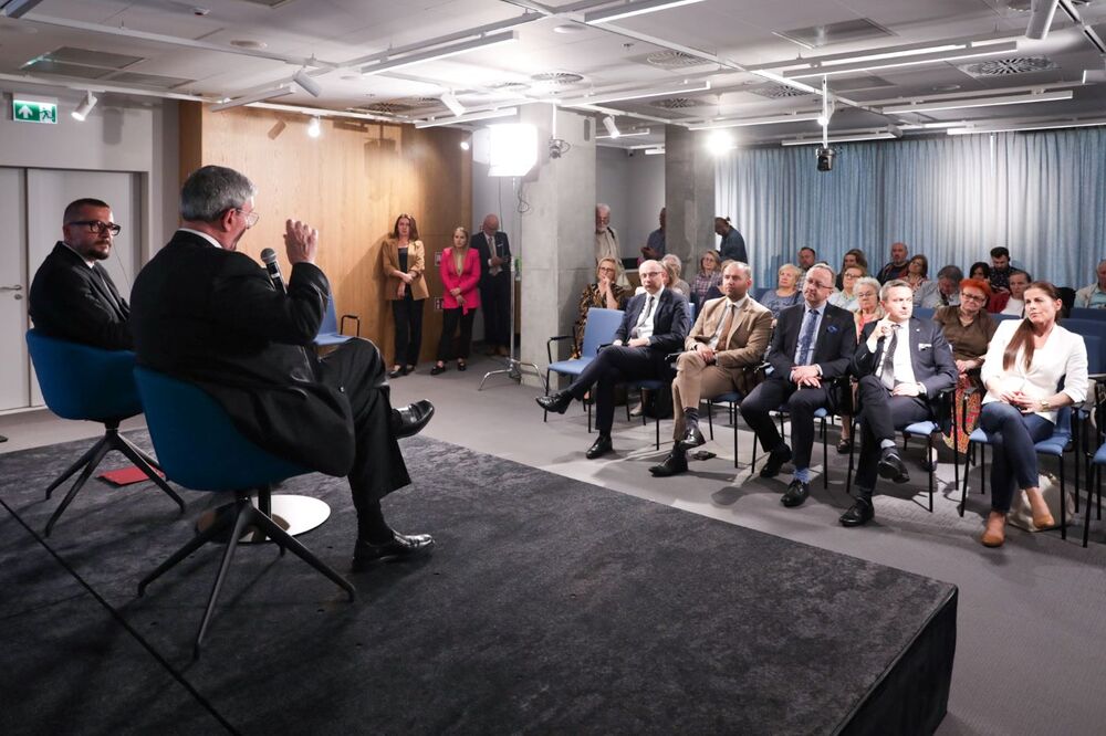 Spotkanie z George'em Weiglem – 13 maja 2024. Fot. Mikołaj Bujak (IPN)