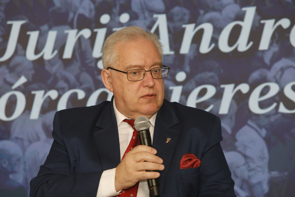 Spotkanie „Czy Jurij Andropow był twórcą pierestrojki?” z cyklu „Oblicza historii” – Warszawa, 14 maja 2024. Na zdj. prof. Hieronim Grala. Fot. Piotr Życieński (IPN)