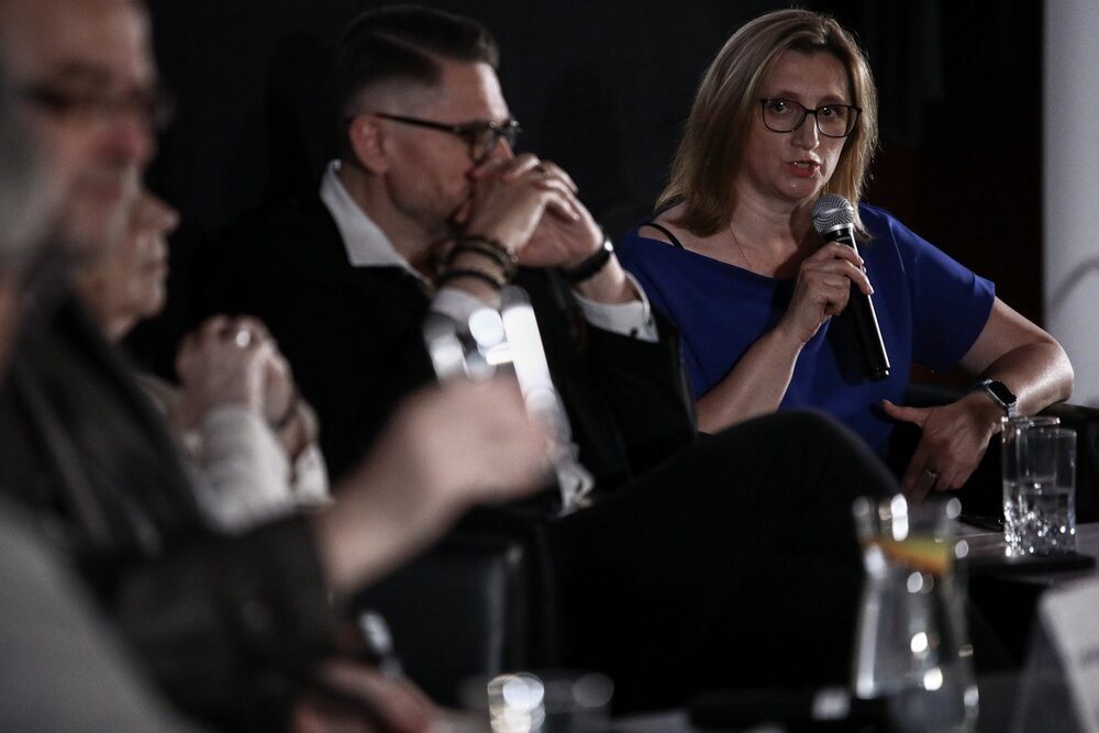 „Którzy ogień podsycą…” – premierowy pokaz filmu – Warszawa, 22 maja 2024. Na zdj. dyrektor AIPN Marzena Kruk. Fot. Sławek Kasper (IPN)