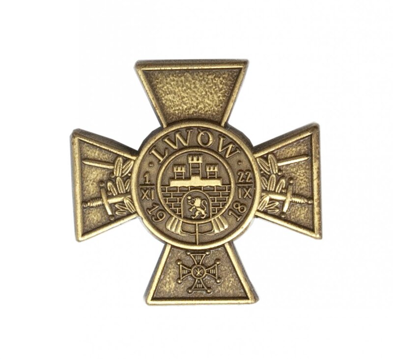A replica of the Cross of the Lwów Defense  issued on the centenary of these events