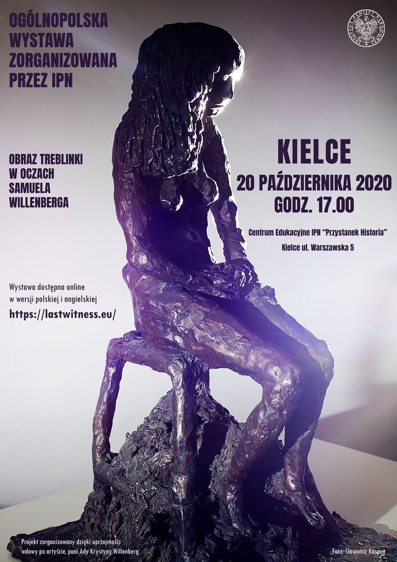 The opening of "The Image of Treblinka in the Eyes of Samuel Willenberg" exhibition in Kielce, 20 October 2020 poster