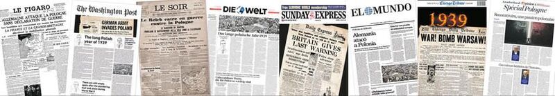 World newspapers' front pages