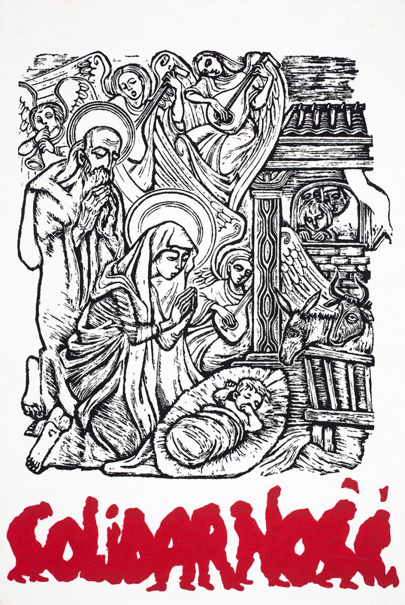 A Christmas card, a donation made to the IPN Archive in Rzeszów by Andrzej Szall on behalf of the Podkarpacie Region NSZZ &quot;Solidarność&quot; Branch in Sanok