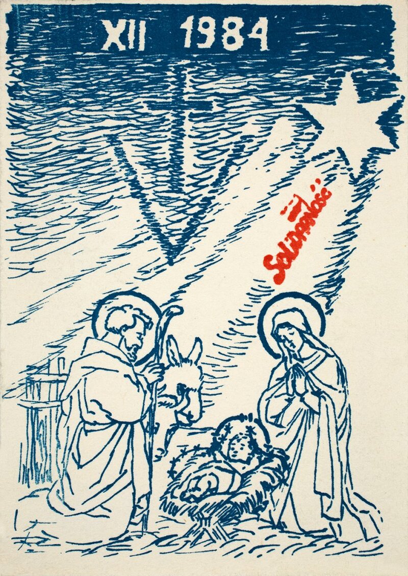 Christmas card from the 1980s. AIPN Rzeszów. Donation made by Anna Leszczyńska