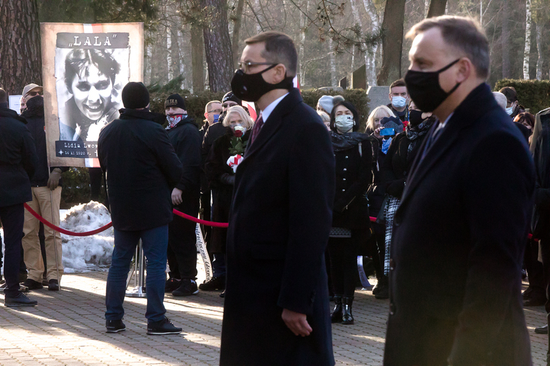 Lidia Lwow-Eberle's funeral ceremony, Warsaw 22 January 2021; Photo: Sławek Kasper