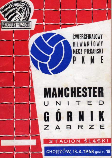 Leaflet announcing the Manchester-Górnik match