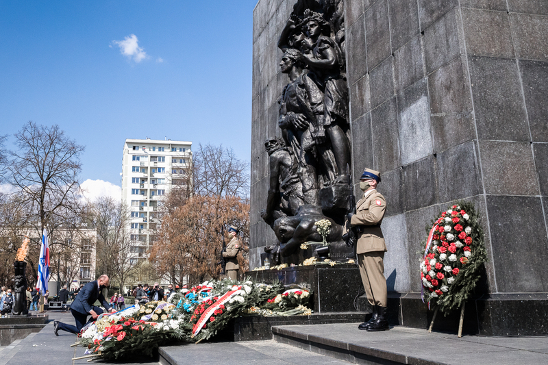 The Monument to the Warsaw Ghetto Heroes, 19 April 2021, photo Sławek Kasper IPN