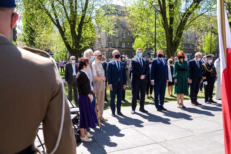 Commemorative celebrations at the Monument to Witold Pilecki on the 120th anniversary of his birth, Warsaw 13 May 2021