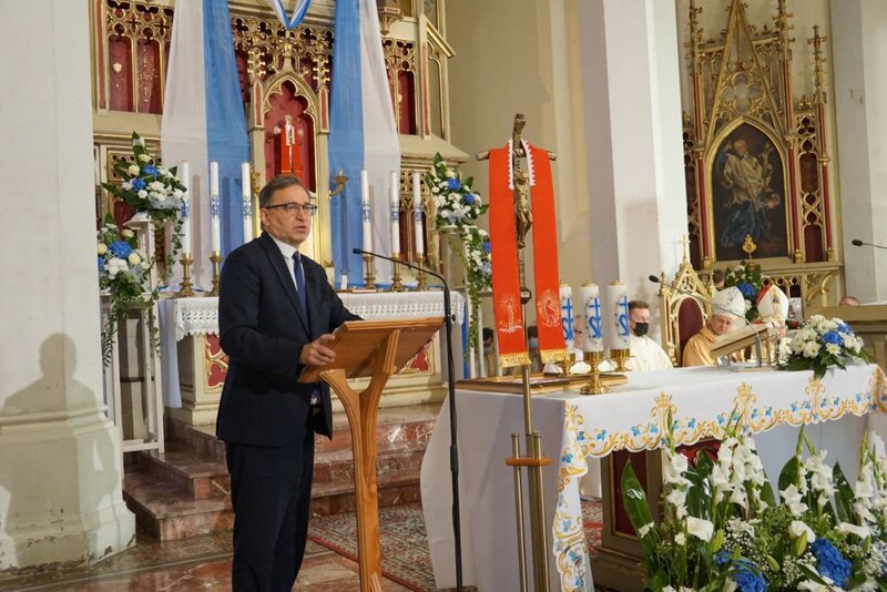 The erection ceremony for the Sanctuary of Our Lady of Klewa, Patroness of Borderland Families, in Skwierzyna (Lubuskie region), 22 May 2021, Photo: Jakub Wojewoda (IPN)