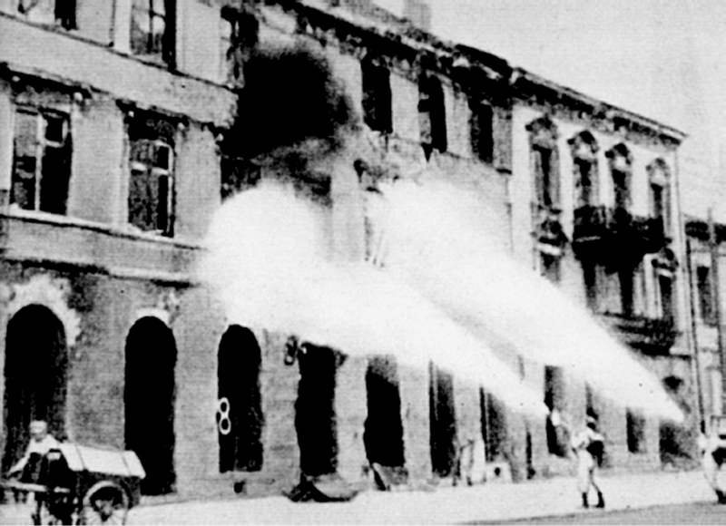 German Brandkommando burning houses