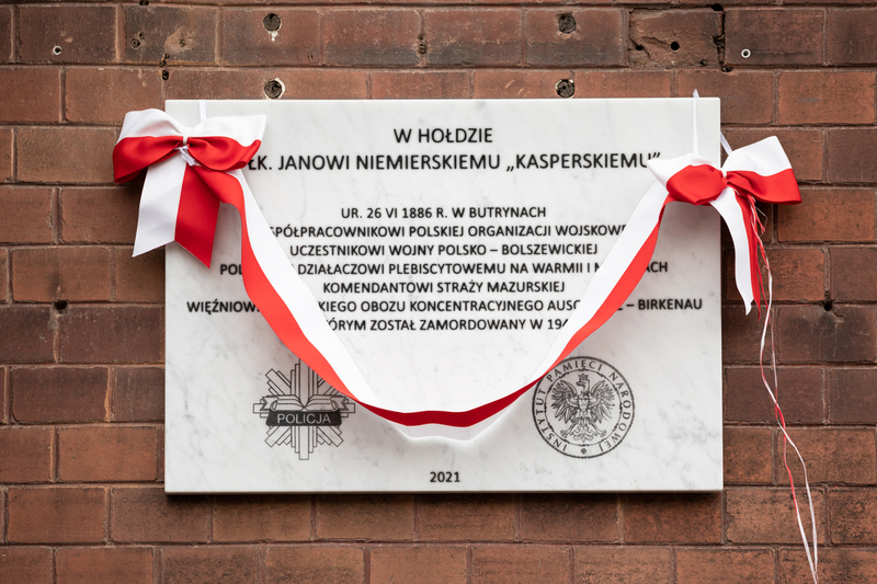 Lt. Jan Niemierski commemorated in Olsztyn, Poland — 13 January 2022; photo: M. Bujak