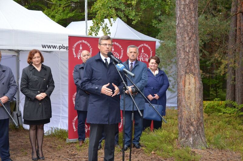 A joint press conference of the Polish Ministry of Justice and the IPN outlining plans of the search for the mass graves of Trzebuska victims, 19 September 2022