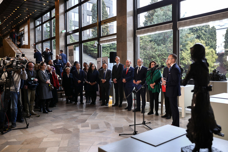 The opening of “The Image of Treblinka in the Eyes of Samuel Willenberg” exhibition, at the Nowy Dom Poselski in Warsaw -- 26 January 2023; photo: S. Kasper (IPN)