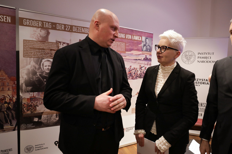 The Director of the History Point Office Łukasz Witek and The Director of the Polish Institute Marzena Kępowicz at the opening of the IPN History Point in Berlin — 14 February 2023; photo: M. Bujak (IPN)