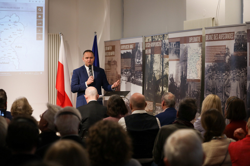 The IPN President Karol Nawrocki, Ph.D. at the opening of the IPN History Point in Berlin — 14 February 2023; photo: M. Bujak (IPN)
