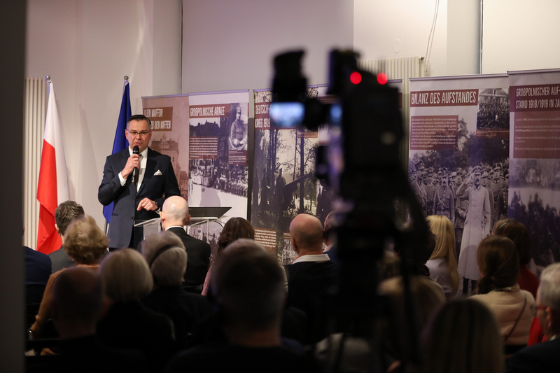 The Deputy Ambassador to Germany Paweł Gronow at the opening of the IPN History Point in Berlin — 14 February 2023; photo: M. Bujak (IPN)