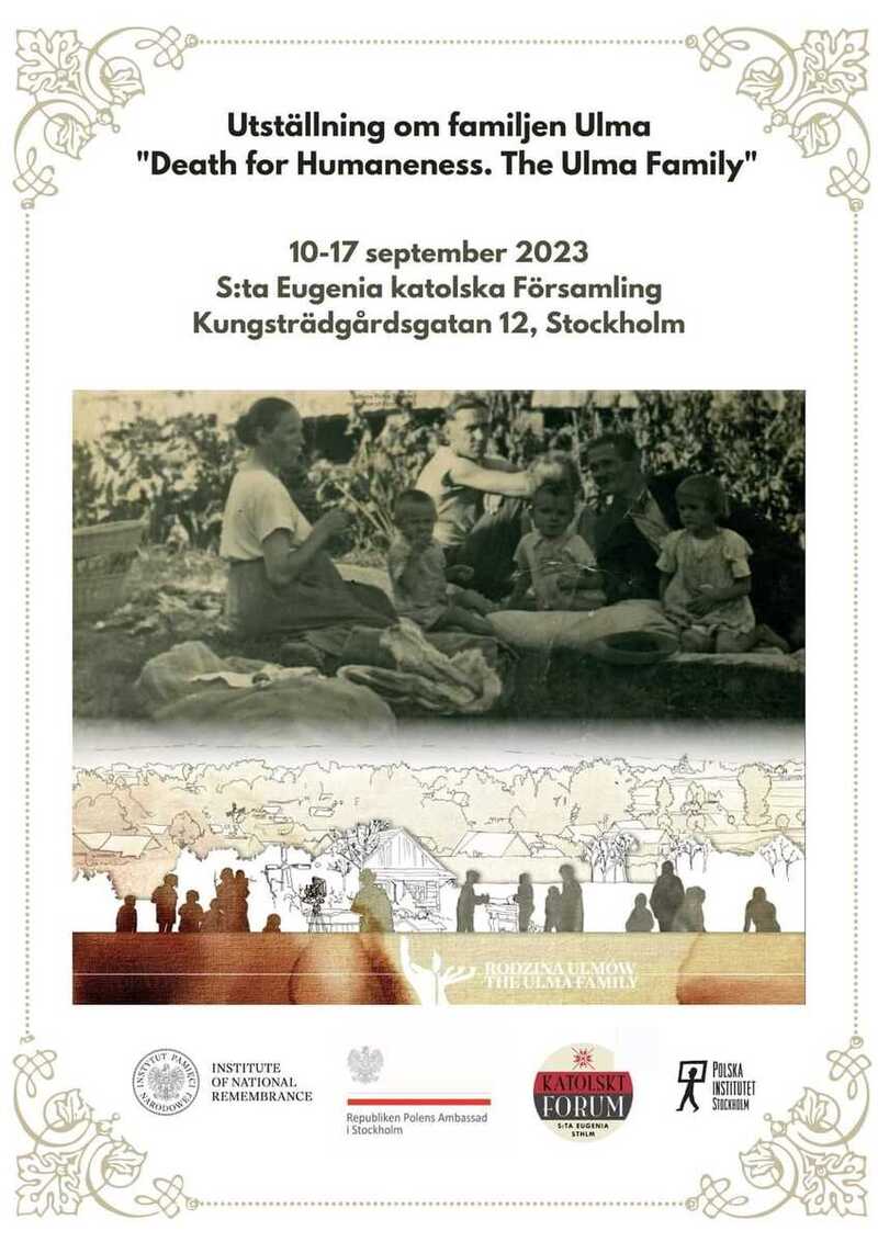 The Death for Humanity exhibition displayed in Stockholm, 10 September 2023; Photo: courtesy of the Polish Institute in Stockholm