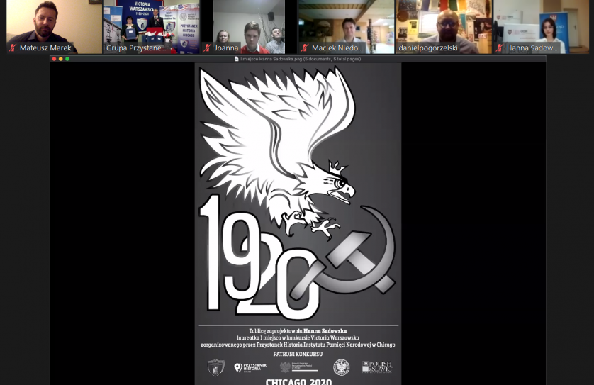 Praca Hanny Sadowskiej, Gala finałowa konkursu "Victoria Warszawska 1920-2020", 14 listopada 2020 r, fot. IPN.