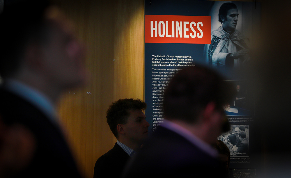 Otwarcie wystawy „Dekalog ks. Jerzego”, poświęconej bł. ks. Jerzemu Popiełuszce w Parlamencie Europejskim – 15 lipca 2025, fot. Paula Prudziłowicz (IPN)