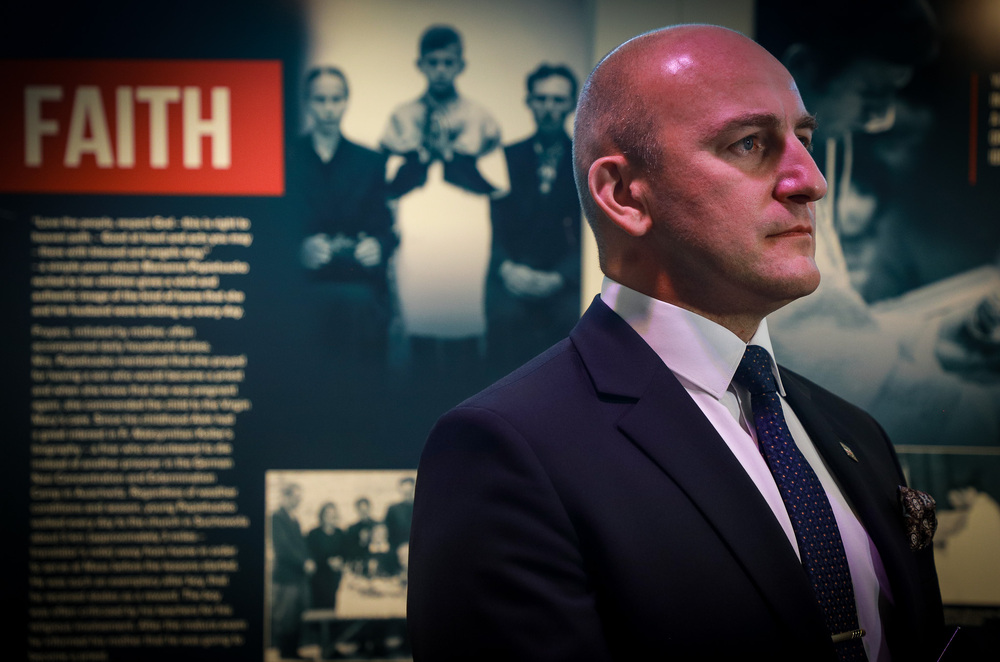 Otwarcie wystawy „Dekalog ks. Jerzego”, poświęconej bł. ks. Jerzemu Popiełuszce w Parlamencie Europejskim – 15 lipca 2025, fot. Paula Prudziłowicz (IPN)