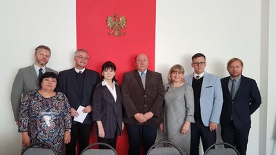 Uczestnicy spotkania w Pracowni Języka Polskiego na Uniwersytecie im. Gumilowa w Astanie