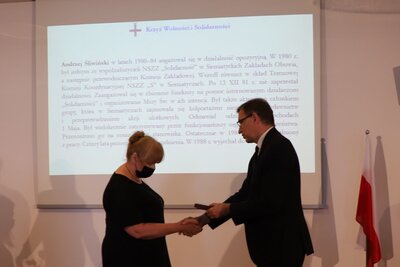 Uroczystość wręczenia Krzyży Wolności i Solidarności, fot. A. Piekarska IPN Białystok