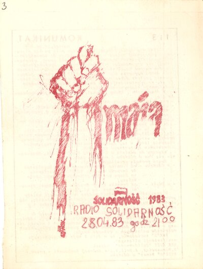 Ulotka NSZZ „Solidarność” Stoczni Gdańskiej wydana w 1983 r. z okazji rocznicy Konstytucji 3 Maja